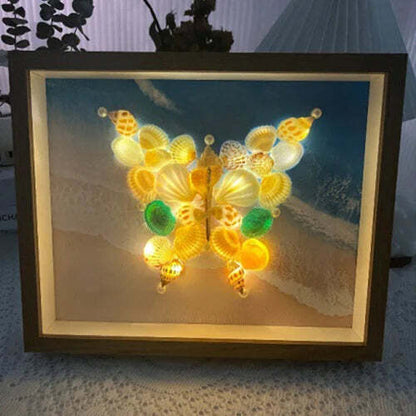 Lámpara de cielo estrellado hecha con conchas de mar